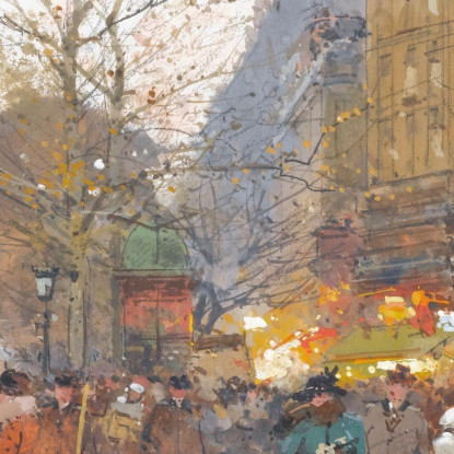 Teatro Du Gymnase Boulevard De Bonne-Nouvelle Eugène Galien-Laloue egl71 quadro stampato su tela