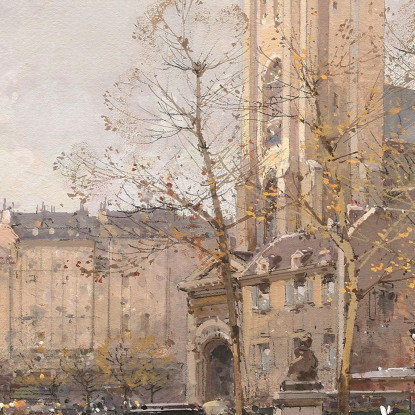 Vista Dei Boulevards A Saint-Germain-Des-Prés Eugène Galien-Laloue egl77 quadro stampato su tela