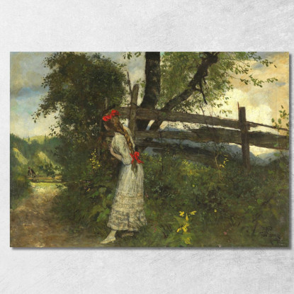 Ragazza In Attesa Del Suo Amante Ferdinand Leeke flk6 quadro stampato su tela