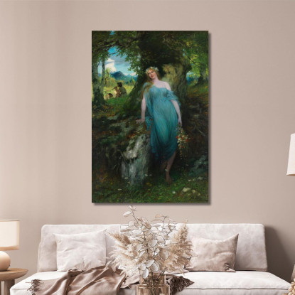Ninfa Dei Boschi E Pastore Ferdinand Leeke flk15 quadro stampato su tela