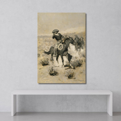 Giorni Al Poligono Di Tiro Mani In Alto! Frederic Remington frm11 quadro stampato su tela