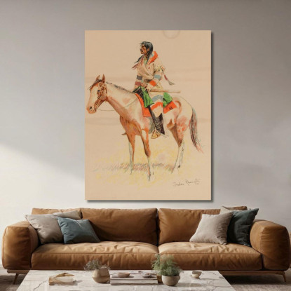 Meticcio Frederic Remington frm18 quadro stampato su tela