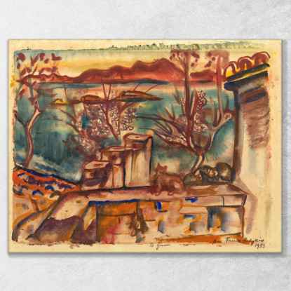 Ibiza Isole Baleari Frances Hodgkins fhd15 quadro stampato su tela