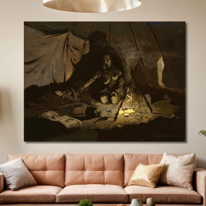 Le Foglie Secche Durarono Più A Lungo Di Lei Frederic Remington frm43 quadro stampato su tela