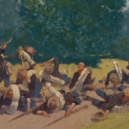 L'Urlo Della Scheggia A San Juan Hill Frederic Remington frm60 quadro stampato su tela