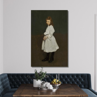 Bambina In Bianco Queenie Burnett George Wesley Bellows gwb29 quadro stampato su tela