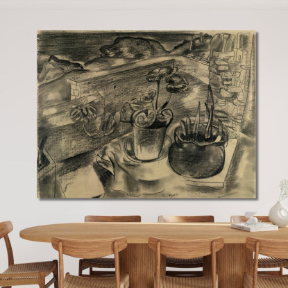 Natura Morta Nel Paesaggio Bodinnick Cornovaglia Frances Hodgkins fhd32 quadro stampato su tela