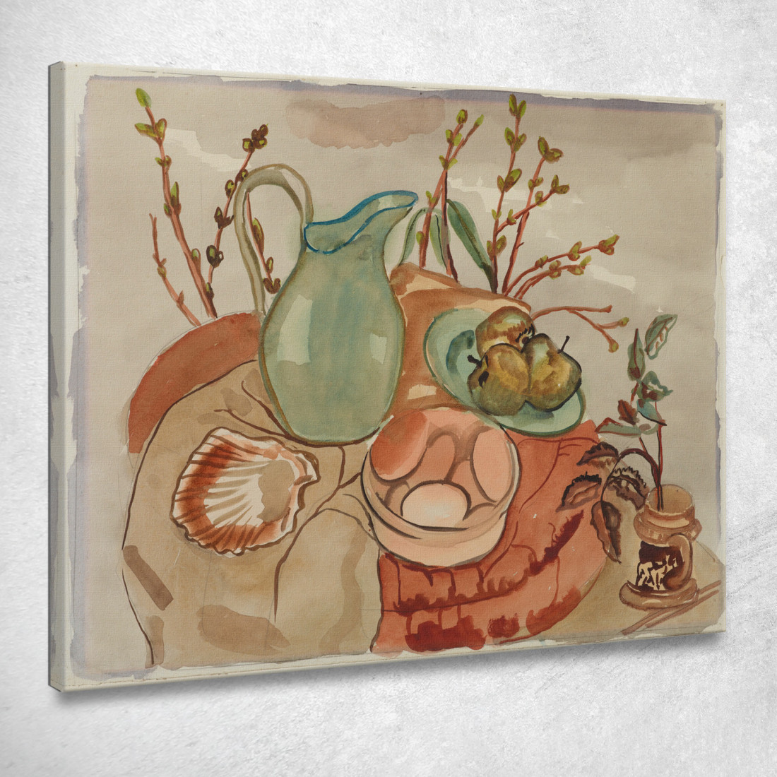 Natura Morta Con Uova E Salice Frances Hodgkins fhd33 quadro stampato su tela Natura Morta Con Uova E Salice Frances Hodgkins fhd33 quadro stampato su tela