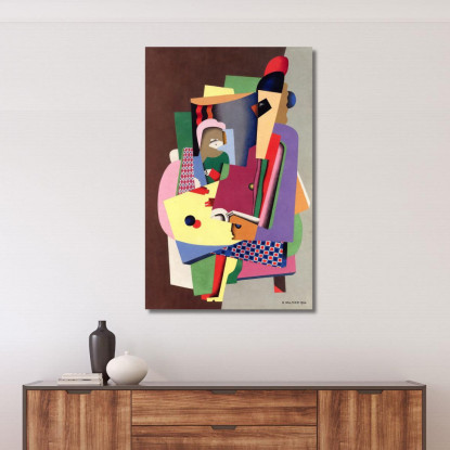 La Lezione Di Pianoforte Georges Valmier gvl68 quadro stampato su tela