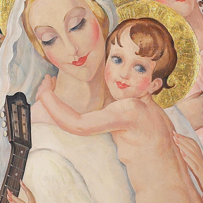 Madonna Col Bambino Circondata Da Angeli Musicanti Gerda Wegener gwg12 quadro stampato su tela