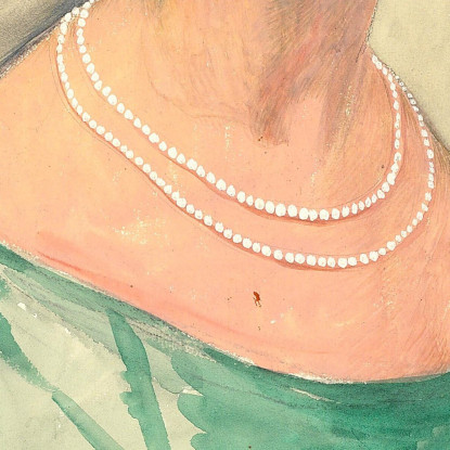 Ritratto Di Una Donna In Abito Verde E Perle Gerda Wegener gwg13 quadro stampato su tela