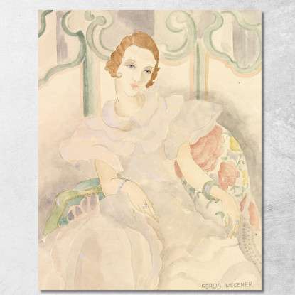 Ritratto Di Una Giovane Donna In Abito Bianco Gerda Wegener gwg15 quadro stampato su tela