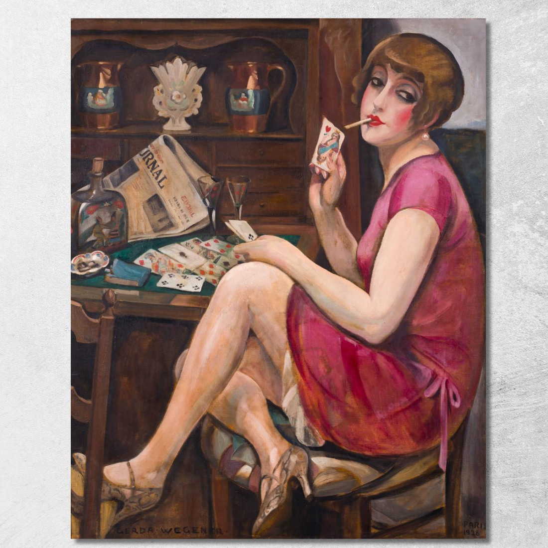Regina Di Cuori Ritratto Di Lili Gerda Wegener gwg19 quadro stampato su tela Regina Di Cuori Ritratto Di Lili Gerda Wegener gwg19 quadro stampato su tela