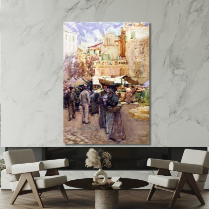 Il Mercato Di Sanremo Italia Frances Hodgkins fhd42 quadro stampato su tela