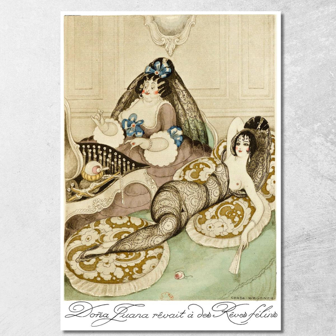 Sui Tacchi Rossi Pl 10 Gerda Wegener gwg34 quadro stampato su tela Sui Tacchi Rossi Pl 10 Gerda Wegener gwg34 quadro stampato su tela