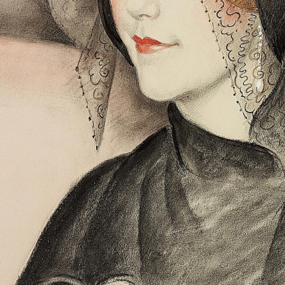 Giovane Donna Con Cappello A Cilindro Nero E Piccolo Cagnolino Bianco Gerda Wegener gwg38 quadro stampato su tela