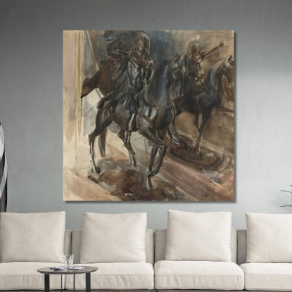 Una Statua In Bronzo Di Luigi Xiv Giovanni Boldini gbd7 quadro stampato su tela