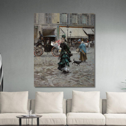 Attraversare La Strada Giovanni Boldini gbd15 quadro stampato su tela