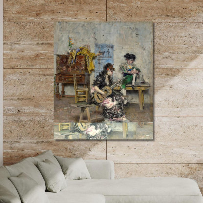 Chitarrista Giovanni Boldini gbd24 quadro stampato su tela