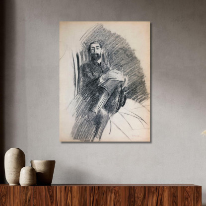 Uomo Seduto Giovanni Boldini gbd25 quadro stampato su tela