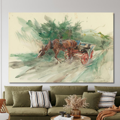 Cavallo E Carrozza Giovanni Boldini gbd26 quadro stampato su tela
