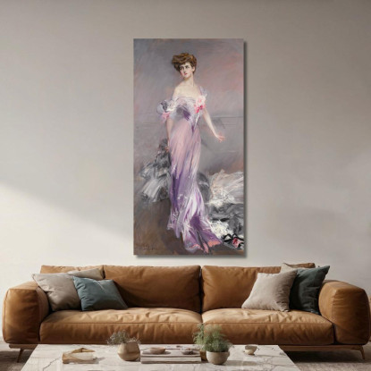 Ritratto Della Signora Howard-Johnston Giovanni Boldini gbd69 quadro stampato su tela