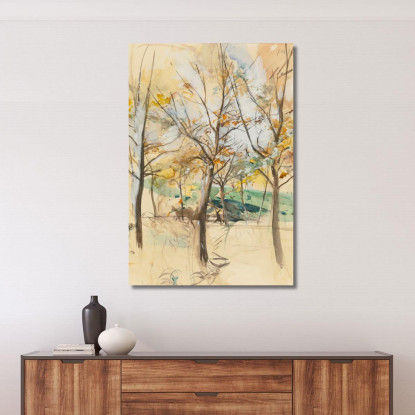 Alberi Nel Bois De Boulogne Giovanni Boldini gbd88 quadro stampato su tela