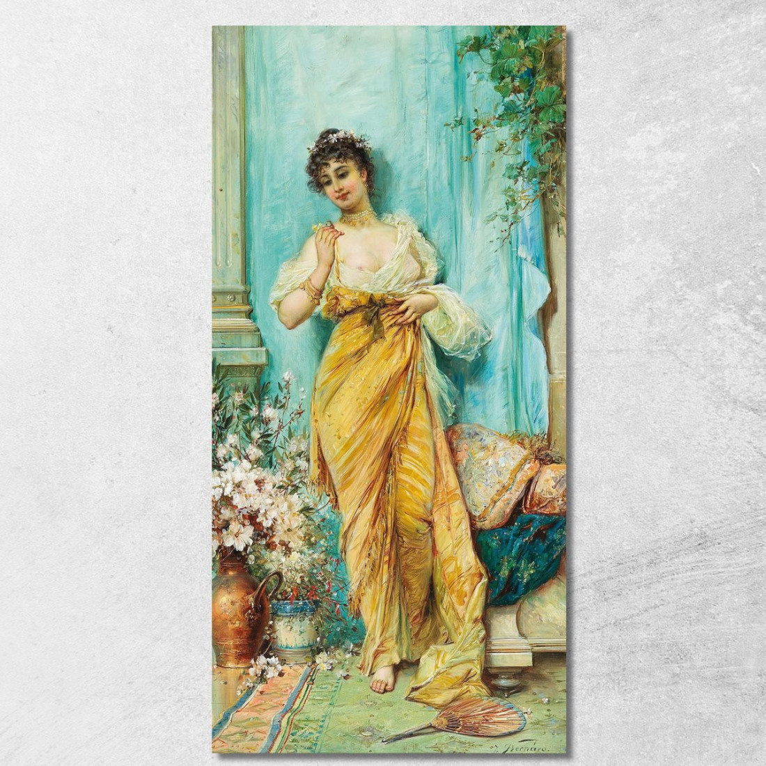 Nel Boudoir Hans Zatzka hzt28 quadro stampato su tela Nel Boudoir Hans Zatzka hzt28 quadro stampato su tela