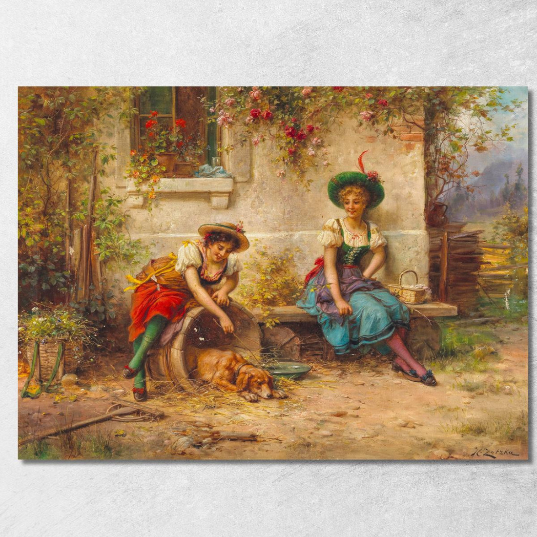 Tormentatori Hans Zatzka hzt40 quadro stampato su tela Tormentatori Hans Zatzka hzt40 quadro stampato su tela