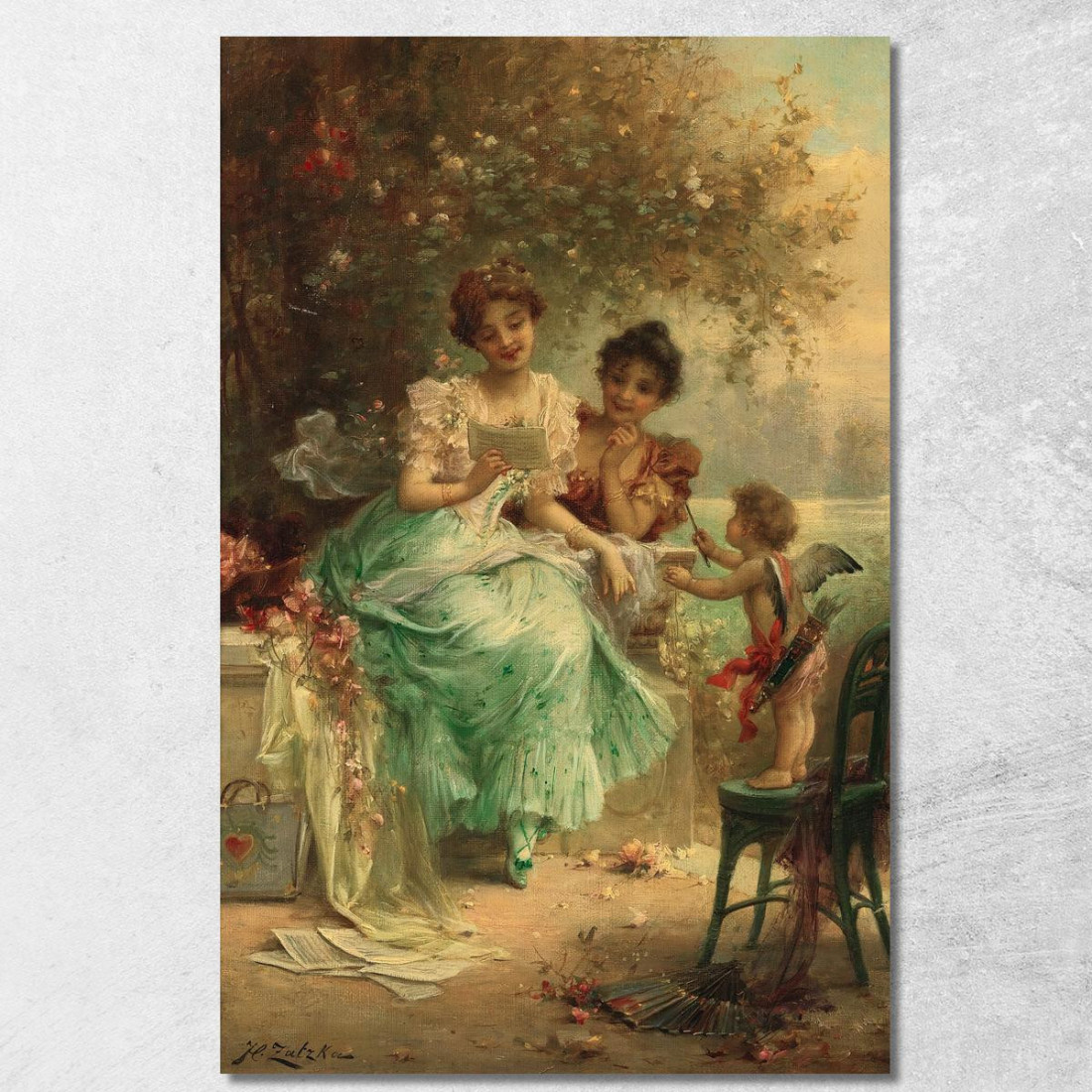 La Lettera D'Amore Hans Zatzka hzt48 quadro stampato su tela La Lettera D'Amore Hans Zatzka hzt48 quadro stampato su tela