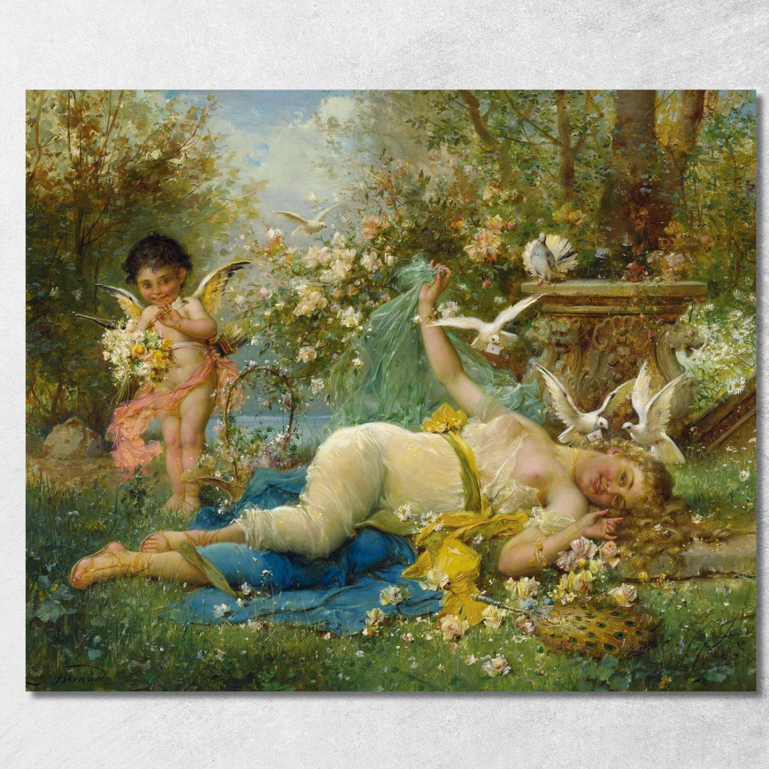Venere E Cupido Hans Zatzka hzt55 quadro stampato su tela Venere E Cupido Hans Zatzka hzt55 quadro stampato su tela