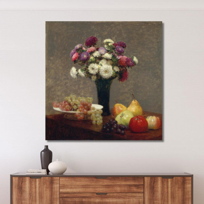 Aster E Frutta Su Un Tavolo Henri Fantin-Latour hft7 quadro stampato su tela