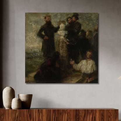 Schizzo Per Omaggio A Delacroix Henri Fantin-Latour hft17 quadro stampato su tela