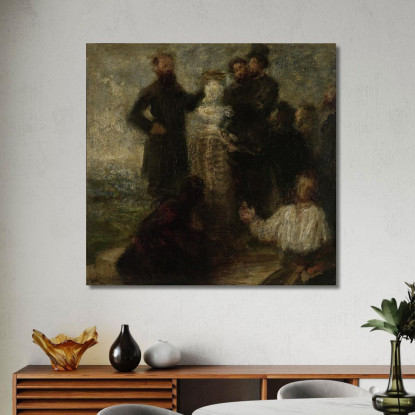 Schizzo Per Omaggio A Delacroix Henri Fantin-Latour hft17 quadro stampato su tela