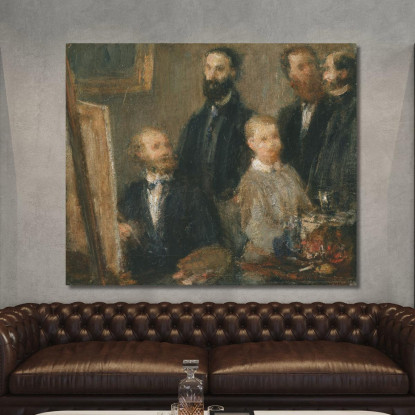 Manet Nel Suo Studio Henri Fantin-Latour hft55 quadro stampato su tela