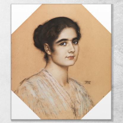 Ritratto Della Figlia Maria Franz von Stuck fvs12 quadro stampato su tela