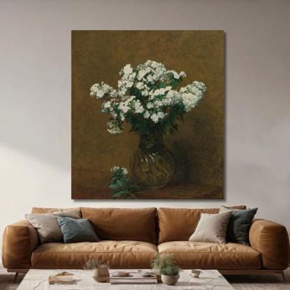 Flox Bianco In Un Vaso Henri Fantin-Latour hft66 quadro stampato su tela