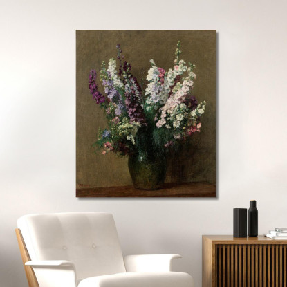 Larkspur Henri Fantin-Latour hft67 quadro stampato su tela