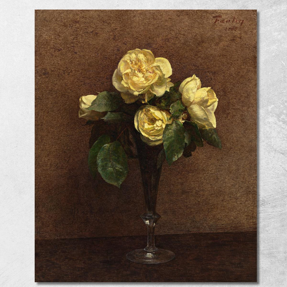 Maresciallo Delle Rose Gialle Niel Henri Fantin-Latour hft88 quadro stampato su tela