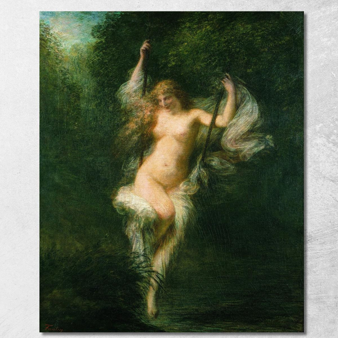 Sara La Bagnante Henri Fantin-Latour hft91 quadro stampato su tela Sara La Bagnante Henri Fantin-Latour hft91 quadro stampato su tela