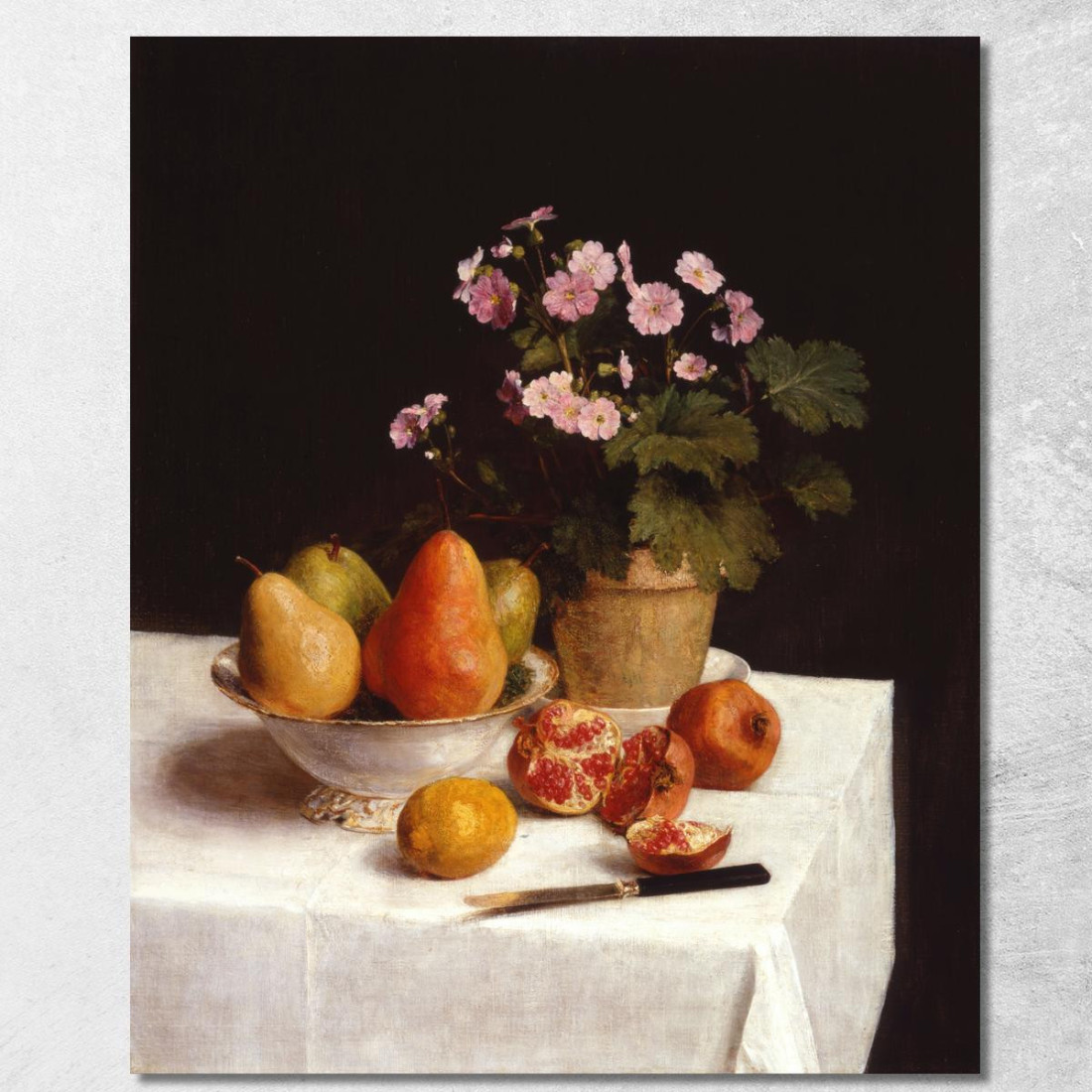Natura Morta Primule Pere E Promenate Henri Fantin-Latour hft99 quadro stampato su tela Natura Morta Primule Pere E Promenate Henri Fantin-Latour hft99 quadro stampato su tela
