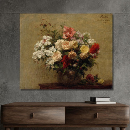 Fiori Estivi Henri Fantin-Latour hft114 quadro stampato su tela