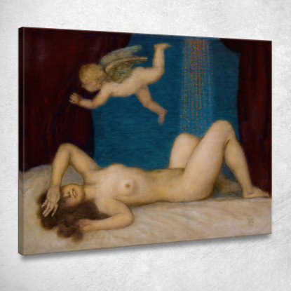 Danae E La Pioggia Dorata Franz von Stuck fvs19 quadro stampato su tela