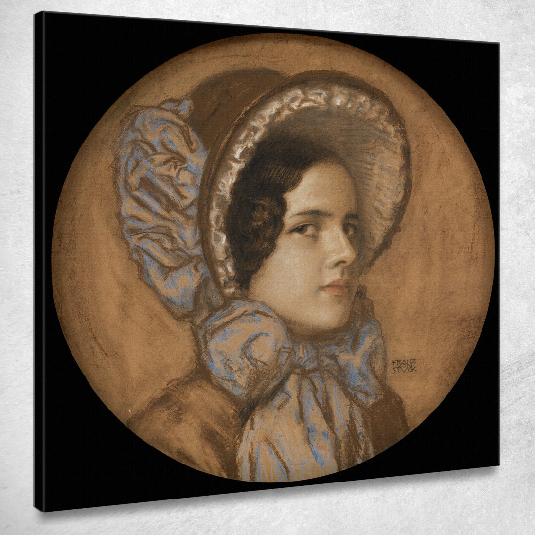 La Figlia Mary Con Un Cappello Con Volant Franz von Stuck fvs22 quadro stampato su tela La Figlia Mary Con Un Cappello Con Volant Franz von Stuck fvs22 quadro stampato su tela