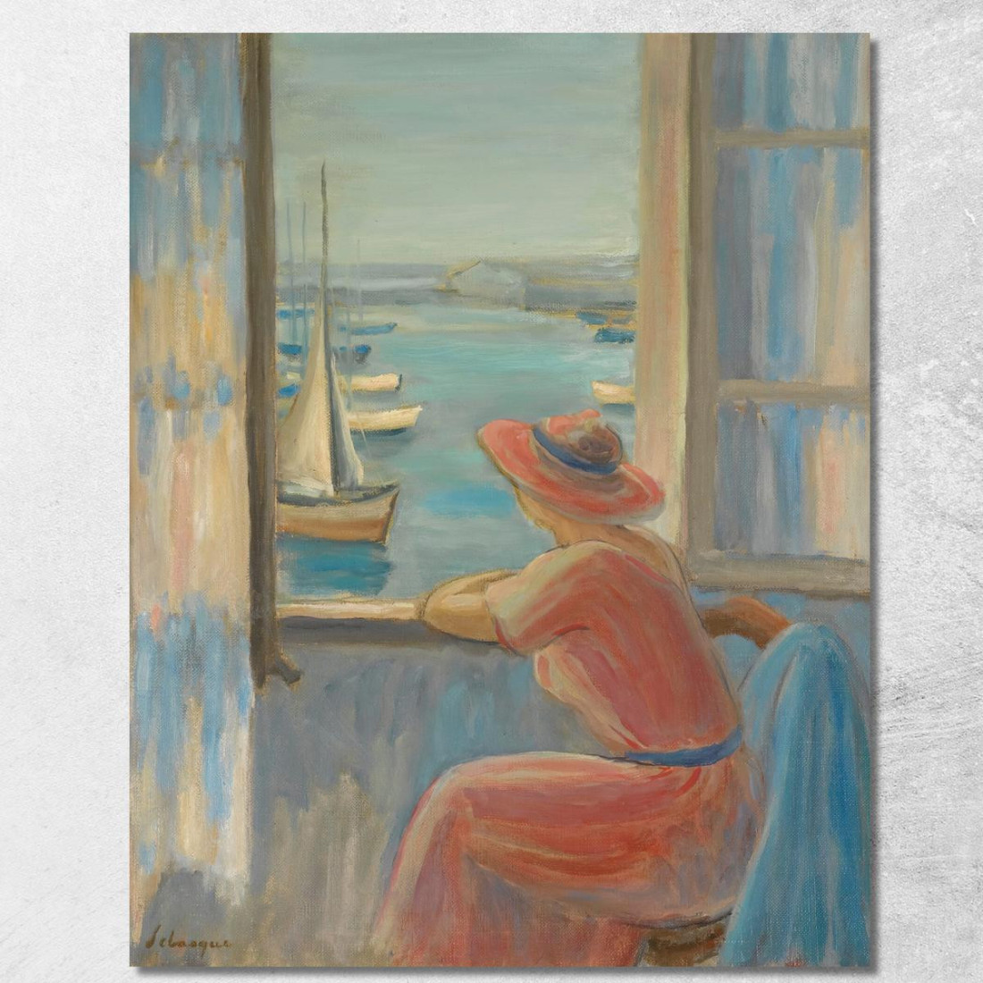 Davanti Alla Finestra Ile D'Yeu Henri Lebasque hlb8 quadro stampato su tela Davanti Alla Finestra Ile D'Yeu Henri Lebasque hlb8 quadro stampato su tela