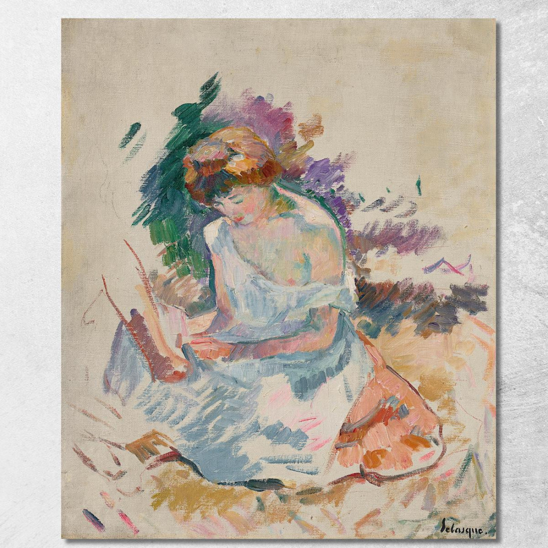 Donna Nel Giardino Henri Lebasque hlb12 quadro stampato su tela Donna Nel Giardino Henri Lebasque hlb12 quadro stampato su tela