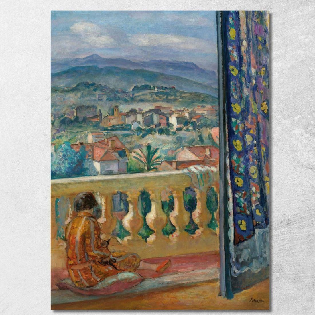 Le Cannet La Tenda Blu Henri Lebasque hlb32 quadro stampato su tela Le Cannet La Tenda Blu Henri Lebasque hlb32 quadro stampato su tela