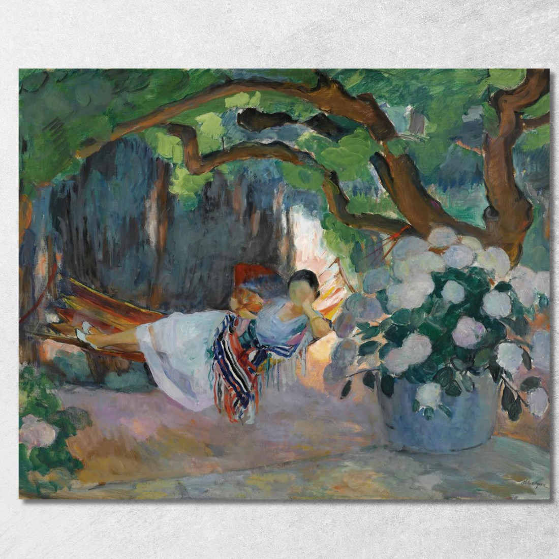 Le Pradet Giovane Donna In Amaca Nono Henri Lebasque hlb37 quadro stampato su tela Le Pradet Giovane Donna In Amaca Nono Henri Lebasque hlb37 quadro stampato su tela