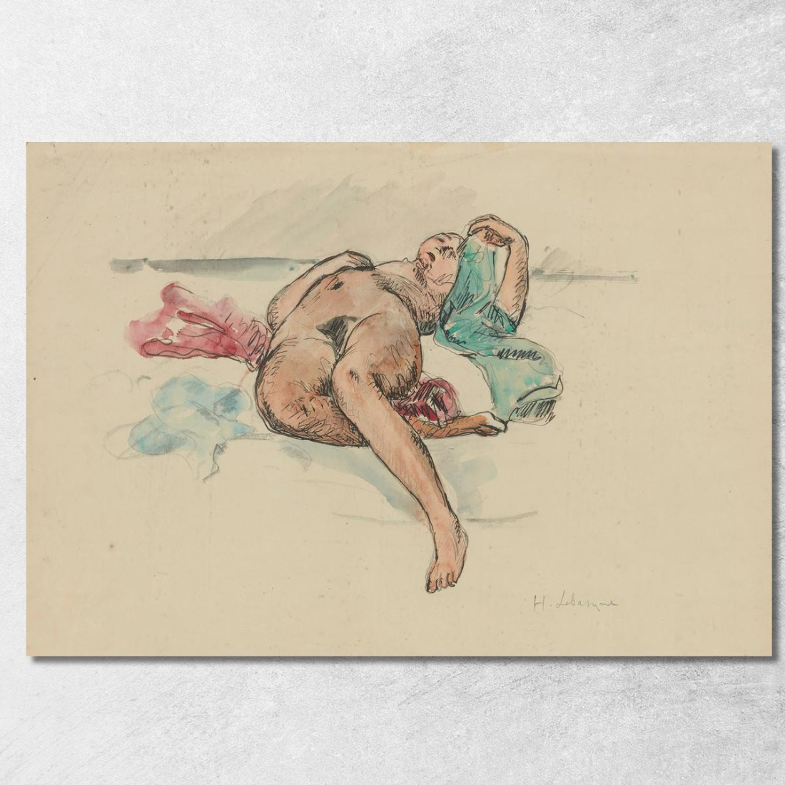 Nuda Sdraiata 2 Henri Lebasque hlb50 quadro stampato su tela Nuda Sdraiata 2 Henri Lebasque hlb50 quadro stampato su tela