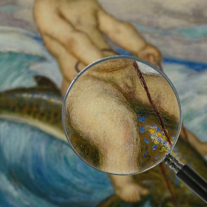 Erote Cavalcando Un Delfino Franz von Stuck fvs30 quadro stampato su tela